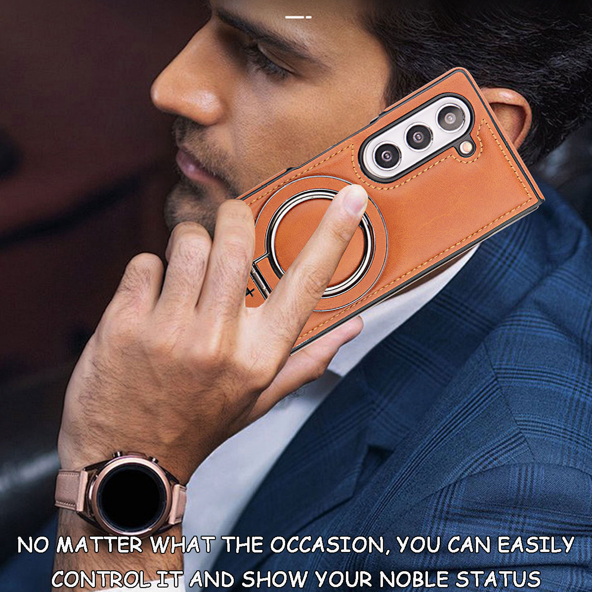 New Arrival - Handcrafted Luxury Leather Invisible Magnetic Stand Protective Shell for Samsung Z Fold6/5/4/3
