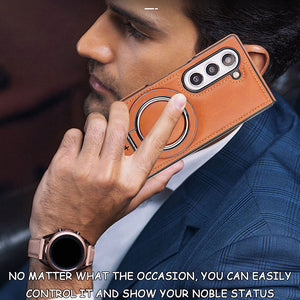 New Arrival - Handcrafted Luxury Leather Invisible Magnetic Stand Protective Shell for Samsung Z Fold6/5/4/3
