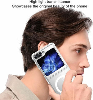 For Samsung flip5 Transparent Magnetic Phone Case