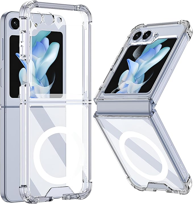 For Samsung flip5 Transparent Magnetic Phone Case