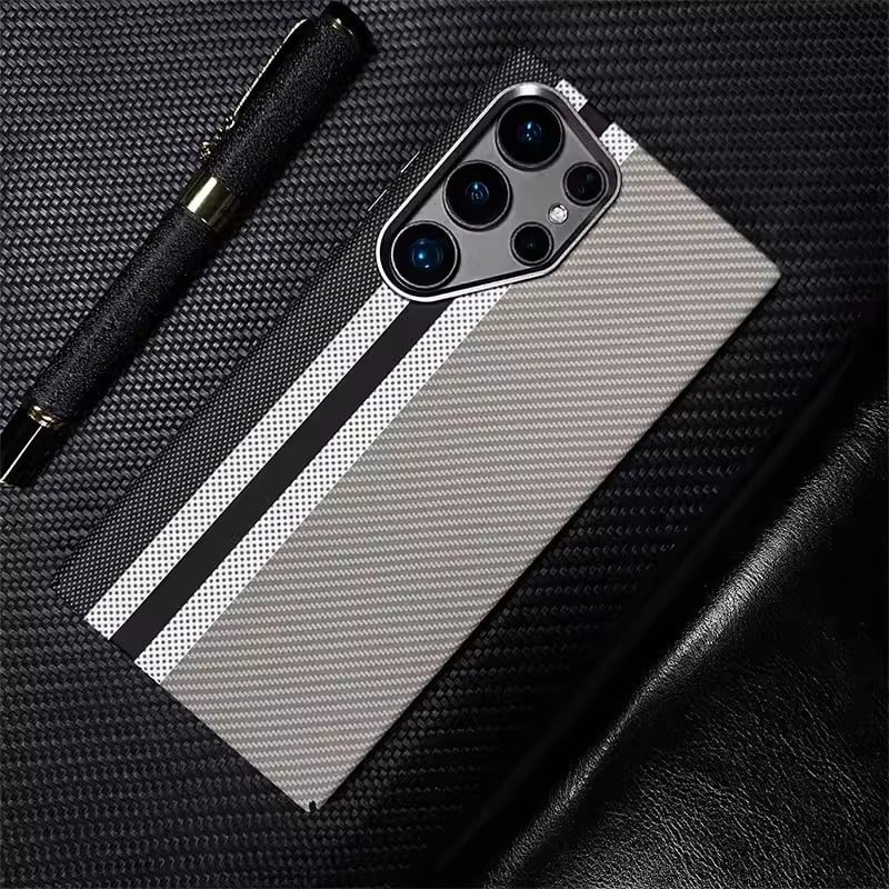 Trendy Carbon Fibre Relief MagSafe Phone Casefor Samsung S24 S23 Ultra S23 S24 Plus Wireless Charging Hard Pc Shockproof Cover Protection Cellphone Protective