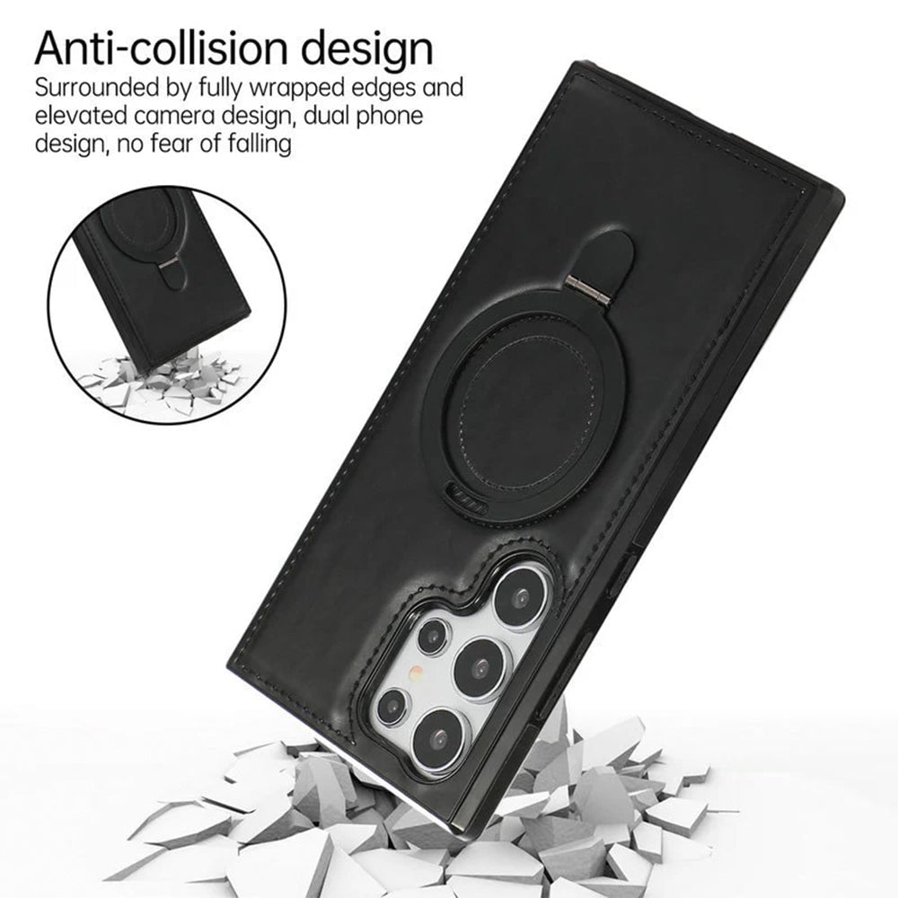 Samsung Luxurious Leather Magnetic Case with Invisible Stand for Samsung S25 Ultra Plus