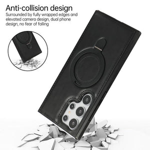Samsung Luxurious Leather Magnetic Case with Invisible Stand for Samsung S25 Ultra Plus
