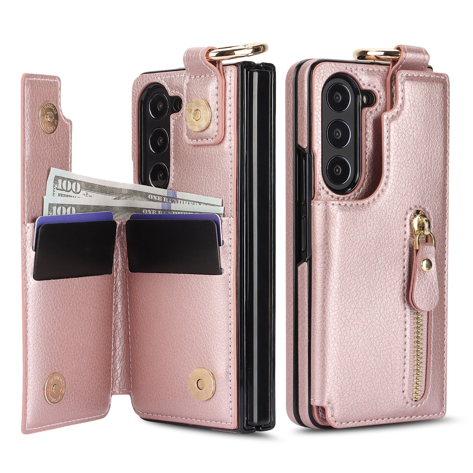 Suitable for Samsung ZFold3/4/5/6 Wallet Ring Phone Case