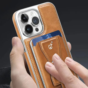 Invisible Folding Stand Magnetic Card Bag Phone Case for iPhone 15/14/13 Series