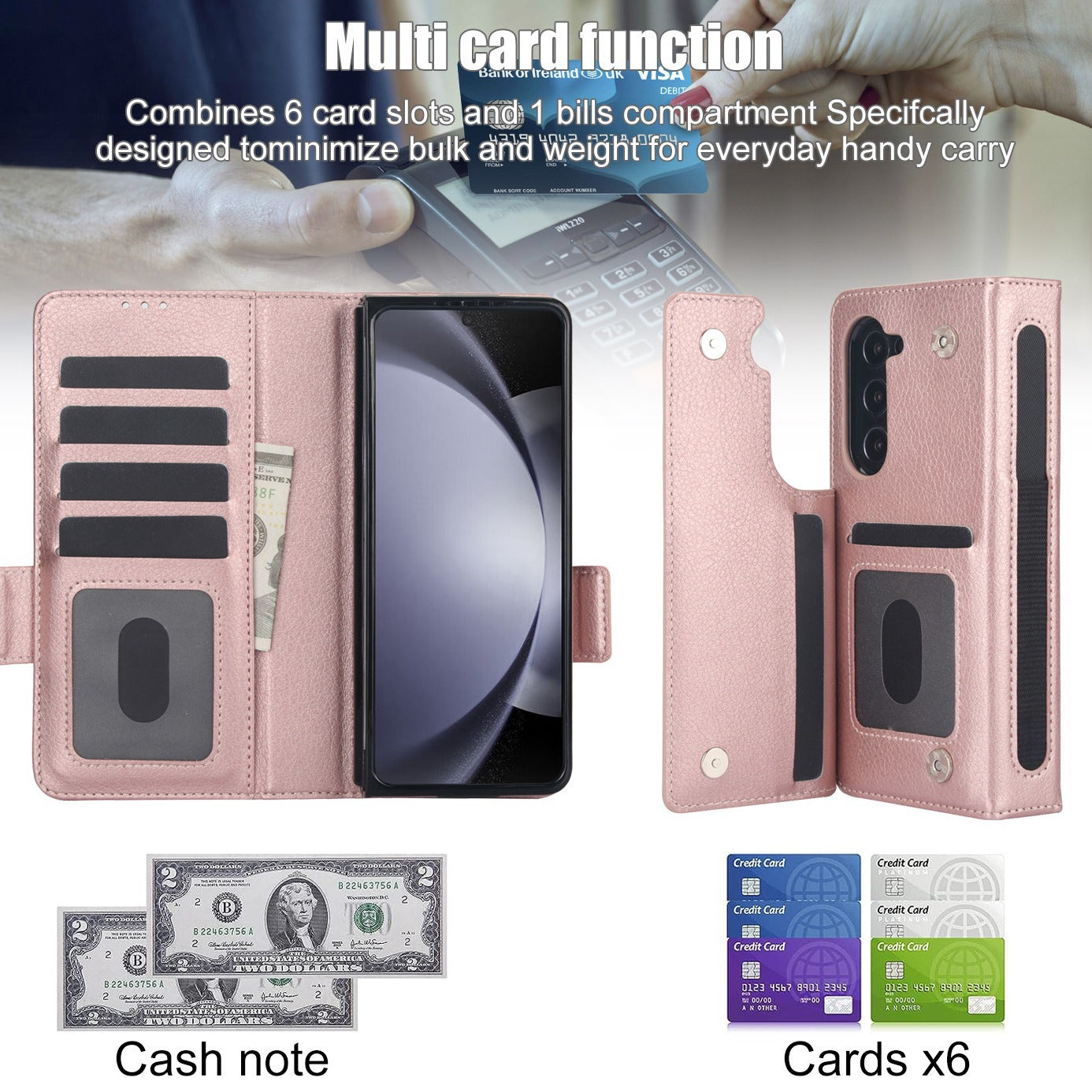 Suitable for Samsung ZFold3/4/5/6 Multifunctional Leather Case