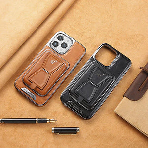 Invisible Folding Stand Magnetic Card Bag Phone Case for iPhone 15/14/13 Series