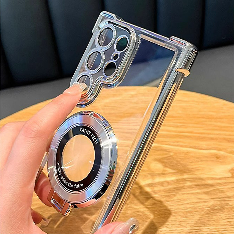 Electroplated Magnetic Stand Mobile Phone Cases For Samsung S25 Ultra