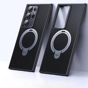 360 Rotating Bracket for MagSafe Magnetic Phone Case for Samsung Galaxy S25 Ultra Ring Holder Protective Cover
