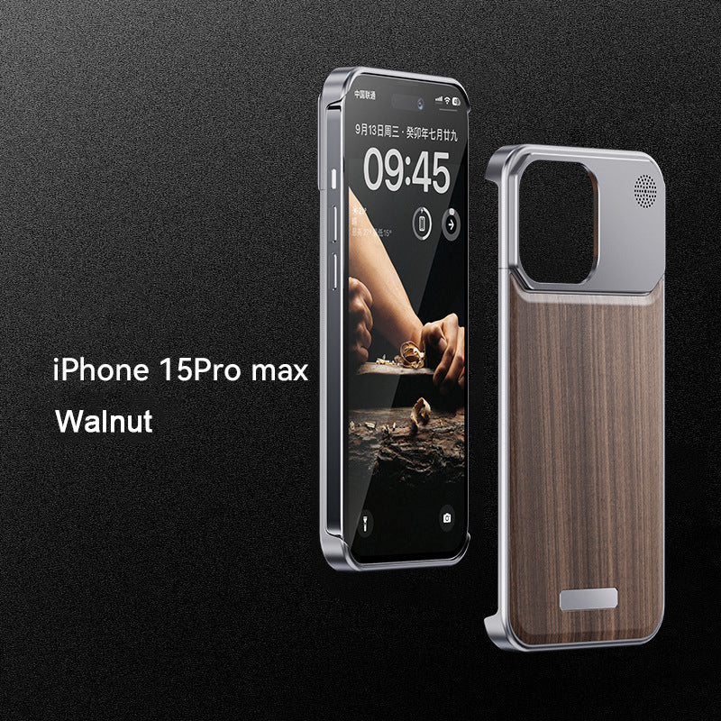 For iPhone16 Series Walnut Metal Aromatherapy Infinity Magnetic Shell