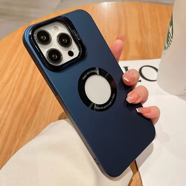 For iPhone 15 Camera Protective Mirror Bracket Magnetic Suction Phone Case