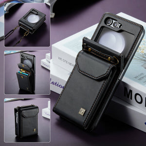 Suitable For Samsung Z Flip5/6 Foldable Screen Hanging Rope Organ Card Insert Protection Case