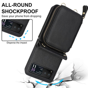 Suitable for Samsung Galaxy Z Flip 6/5/4/3 leather card holder mobile phone case