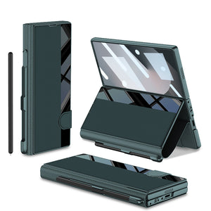 Luxurious Leather Cover Shockproof Phone Case With Screen Protector & Pen Slot For Galaxy Z Fold 6/7