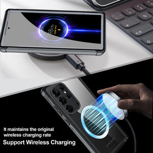 Magnetic Case for Galaxy S24 Ultra Built-in Screen Protector,  Double Sided Phone Case