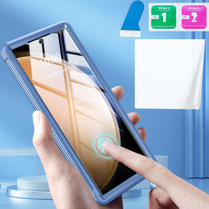 Magnetic Case for Galaxy S24 Ultra Built-in Screen Protector,  Double Sided Phone Case