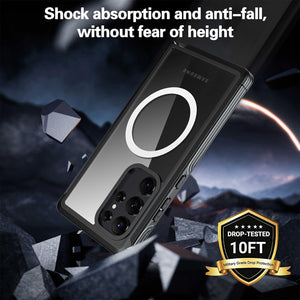 Magnetic Case for Galaxy S24 Ultra Built-in Screen Protector,  Double Sided Phone Case