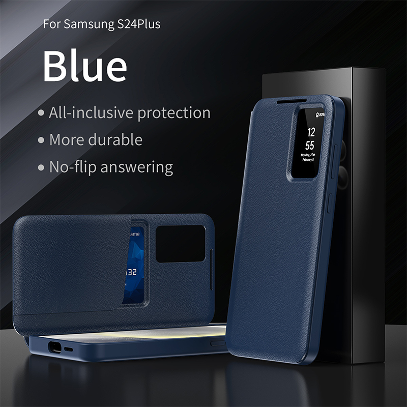 Applicable to Samsung S25Ultra Flip-free Answering Smart Sleeping Window Card Leather Case