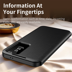 Applicable to Samsung S25Ultra Flip-free Answering Smart Sleeping Window Card Leather Case