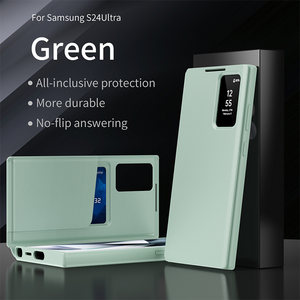 Applicable to Samsung S25Ultra Flip-free Answering Smart Sleeping Window Card Leather Case