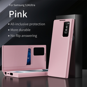 Applicable to Samsung S25Ultra Flip-free Answering Smart Sleeping Window Card Leather Case