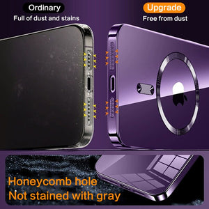 Suitable For iPhone 13/14/15 Large Window Electroplated Protective Lens Magnetic Phone Case