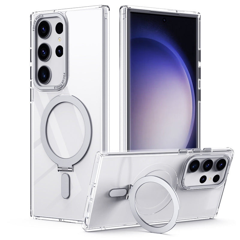 Suitable For Samsung S23 Series Phone Case 360 Rotating Magnetic Suction Bracket Protective Case
