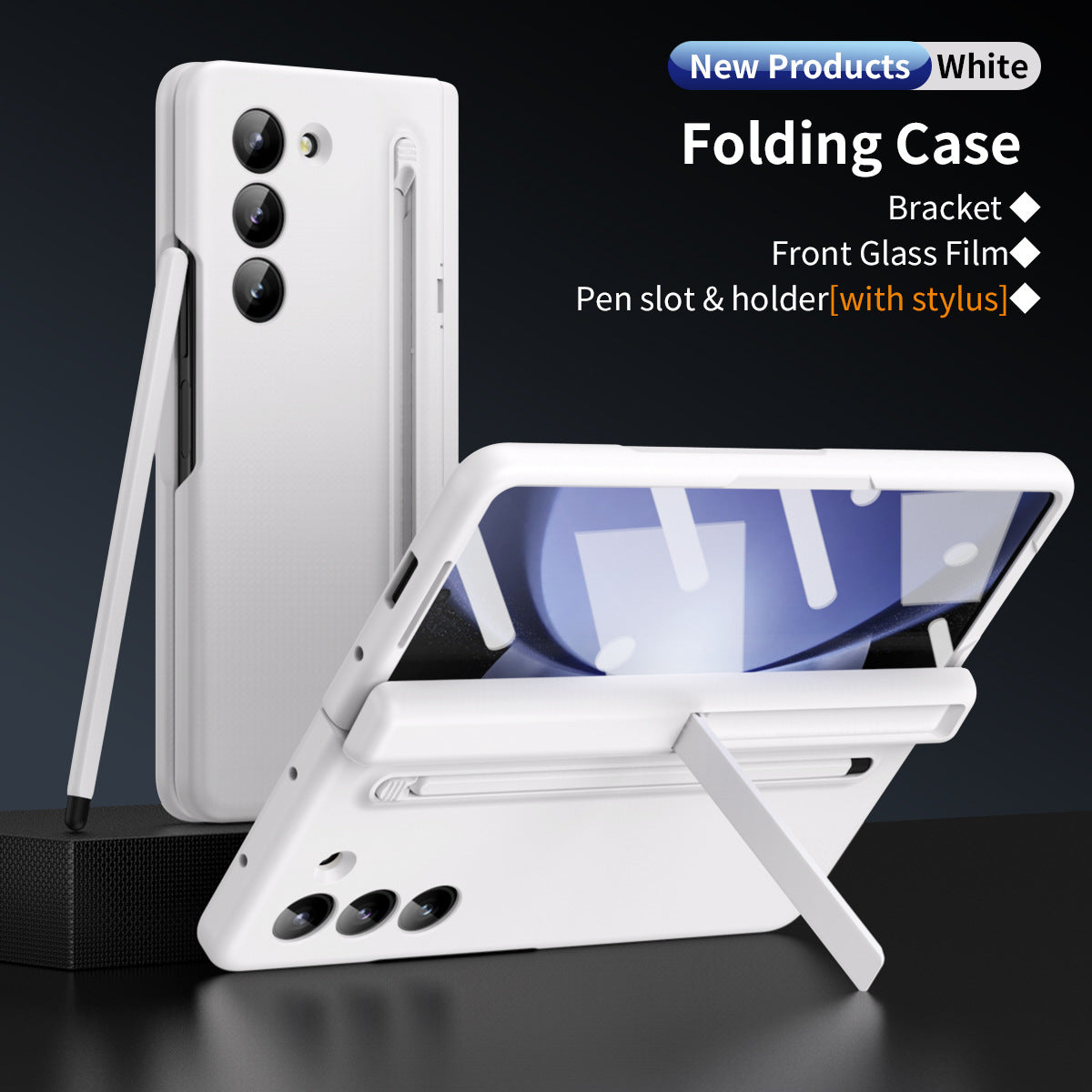 Suitable For Samsung Z Fold5/4 With Stylus Hinge Bracket Case