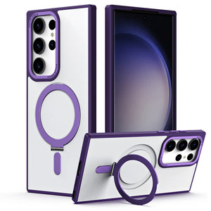 Suitable For Samsung S23 Series Phone Case 360 Rotating Magnetic Suction Bracket Protective Case