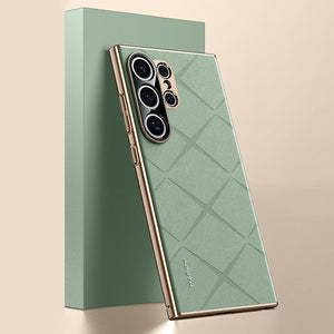 Samsung Series | Electroplated Frame Business Leather Case