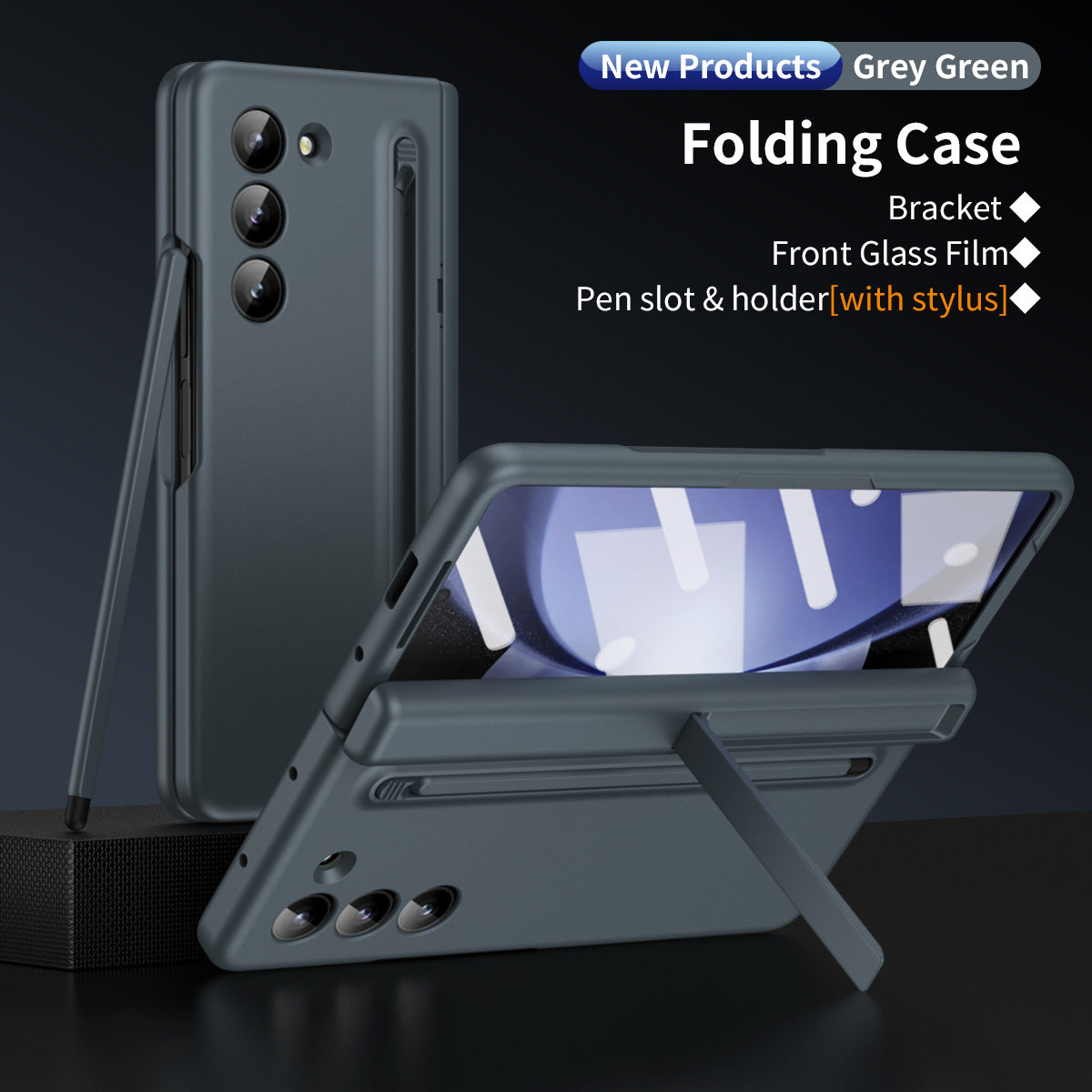 Suitable For Samsung Z Fold5/4 With Stylus Hinge Bracket Case