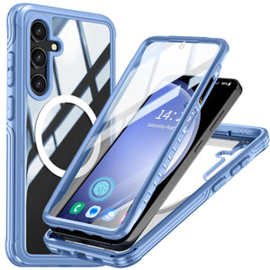 Magnetic Case for Galaxy S24 Ultra Built-in Screen Protector,  Double Sided Phone Case