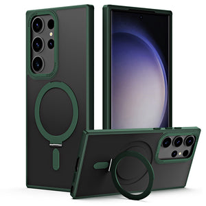 Suitable For Samsung S23 Series Phone Case 360 Rotating Magnetic Suction Bracket Protective Case