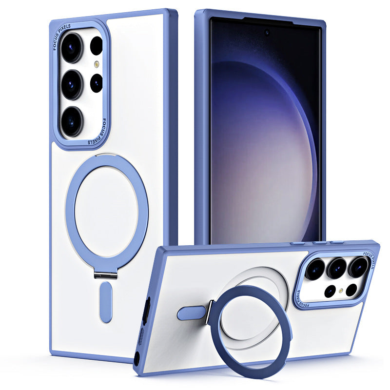 Suitable For Samsung S23 Series Phone Case 360 Rotating Magnetic Suction Bracket Protective Case
