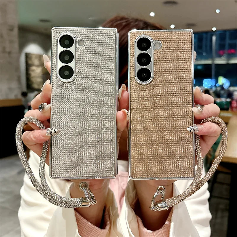 Luxury Sparkling Diamond Bracelet Case For Z Fold Series