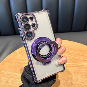 Electroplated Magnetic Stand Mobile Phone Cases For Samsung S25 Ultra