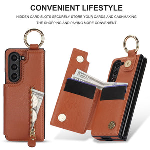 Suitable for Samsung ZFold3/4/5/6 Wallet Ring Phone Case