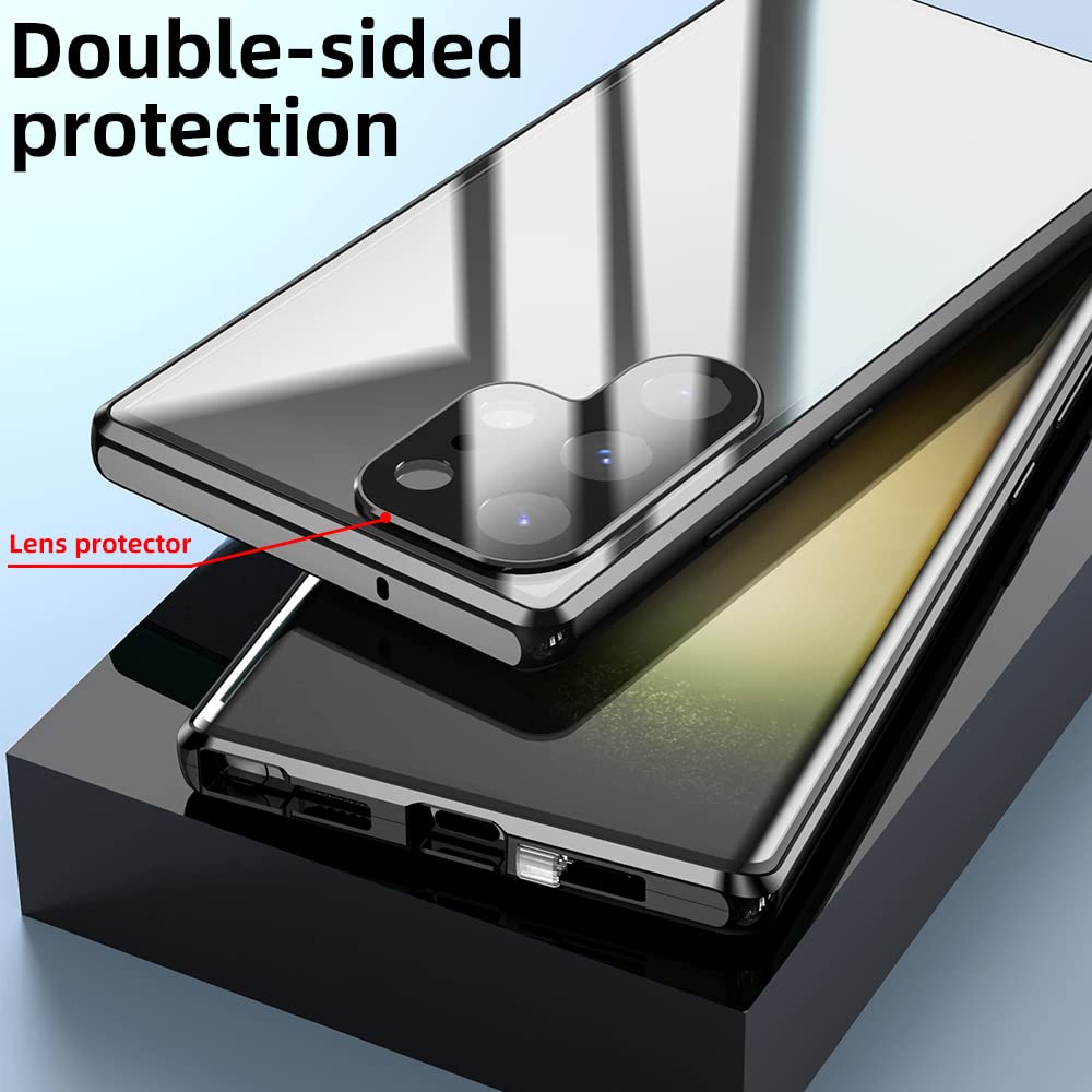 Magnetic Double Sided Tempered Glass Phone Case for Samsung S24/25 Ultra