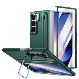 Samsung Galaxy Z Fold Series | Lens Bracket Skin Friendly Protective Case with Pen Slot and Ultra HD Front Screen Protector (Pen Included)