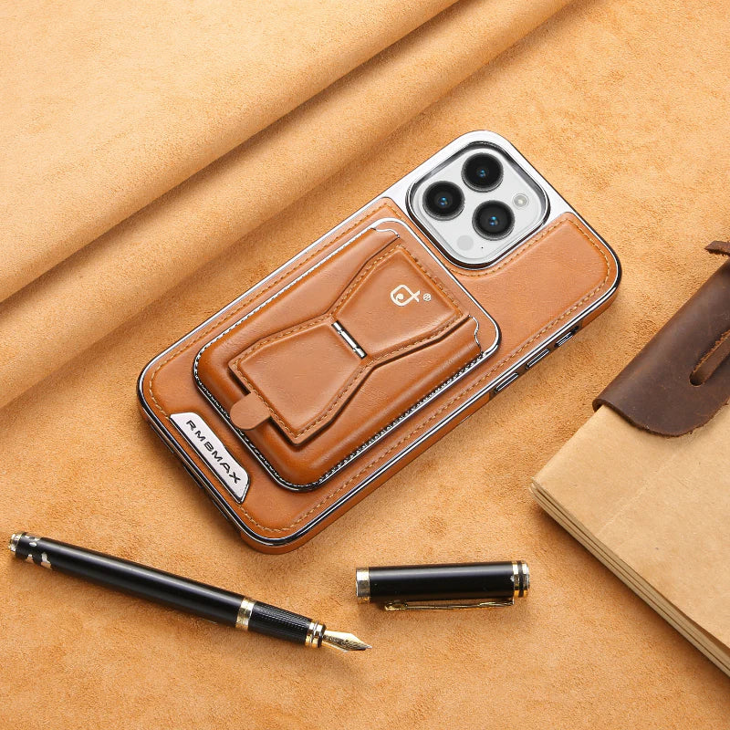 Invisible Folding Stand Magnetic Card Bag Phone Case for iPhone 15/14/13 Series