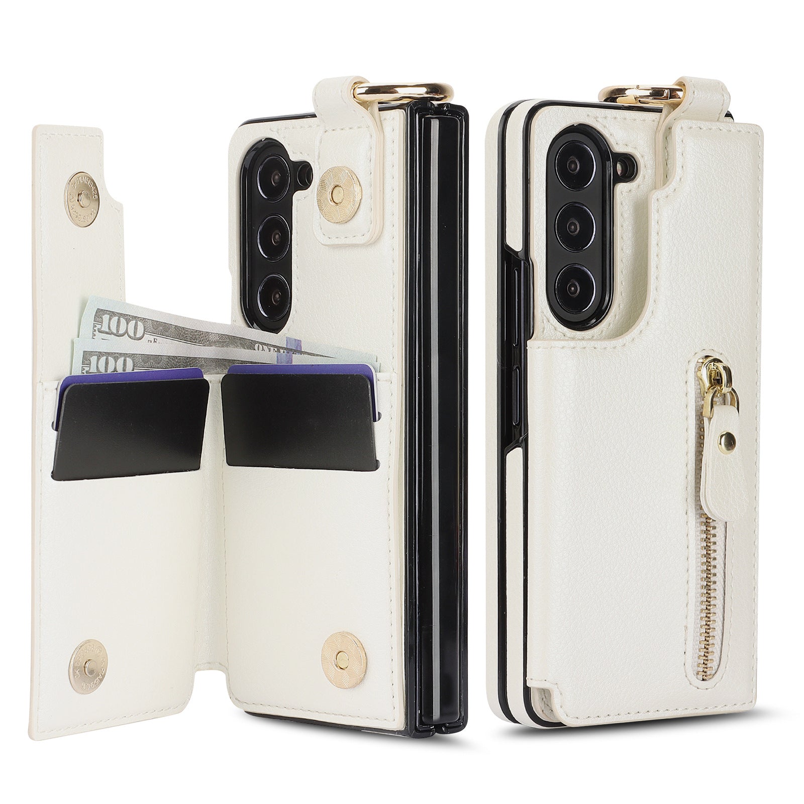 Suitable for Samsung ZFold3/4/5/6 Wallet Ring Phone Case