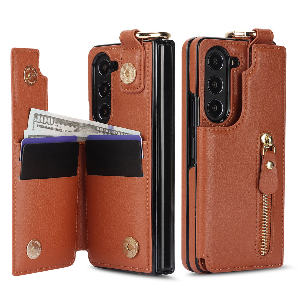 Suitable for Samsung ZFold3/4/5/6 Wallet Ring Phone Case