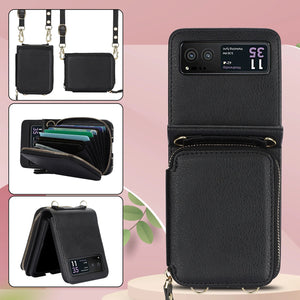 Suitable for Samsung Galaxy Z Flip 6/5/4/3 leather card holder mobile phone case