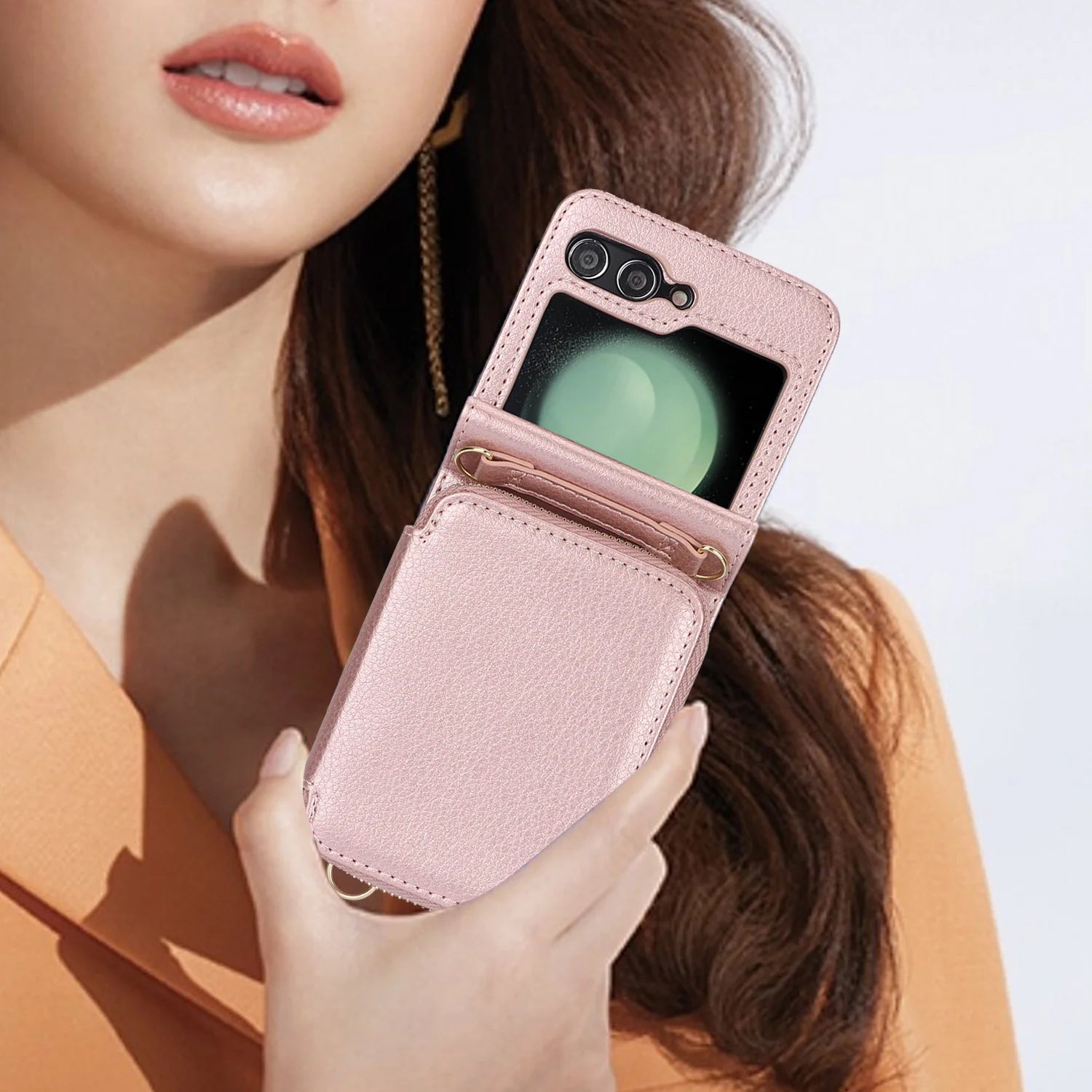 Suitable for Samsung Galaxy Z Flip 6/5/4/3 leather card holder mobile phone case