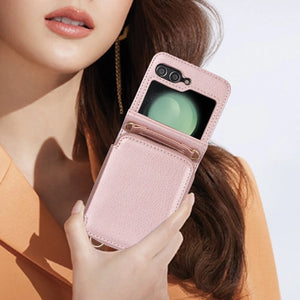 Suitable for Samsung Galaxy Z Flip 6/5/4/3 leather card holder mobile phone case