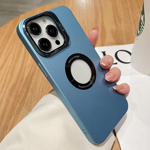 For iPhone 15 Camera Protective Mirror Bracket Magnetic Suction Phone Case