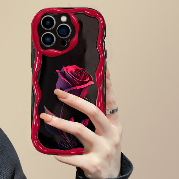 Dark night red rose phone case