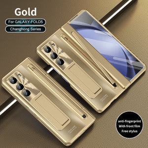 Suitable for Samsung Galaxy Z Fold4/5/6 Shell and Film Integrated Holder With Stylus Phone Case