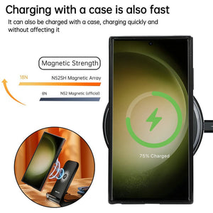 Samsung Luxurious Leather Magnetic Case with Invisible Stand for Samsung S25 Ultra Plus