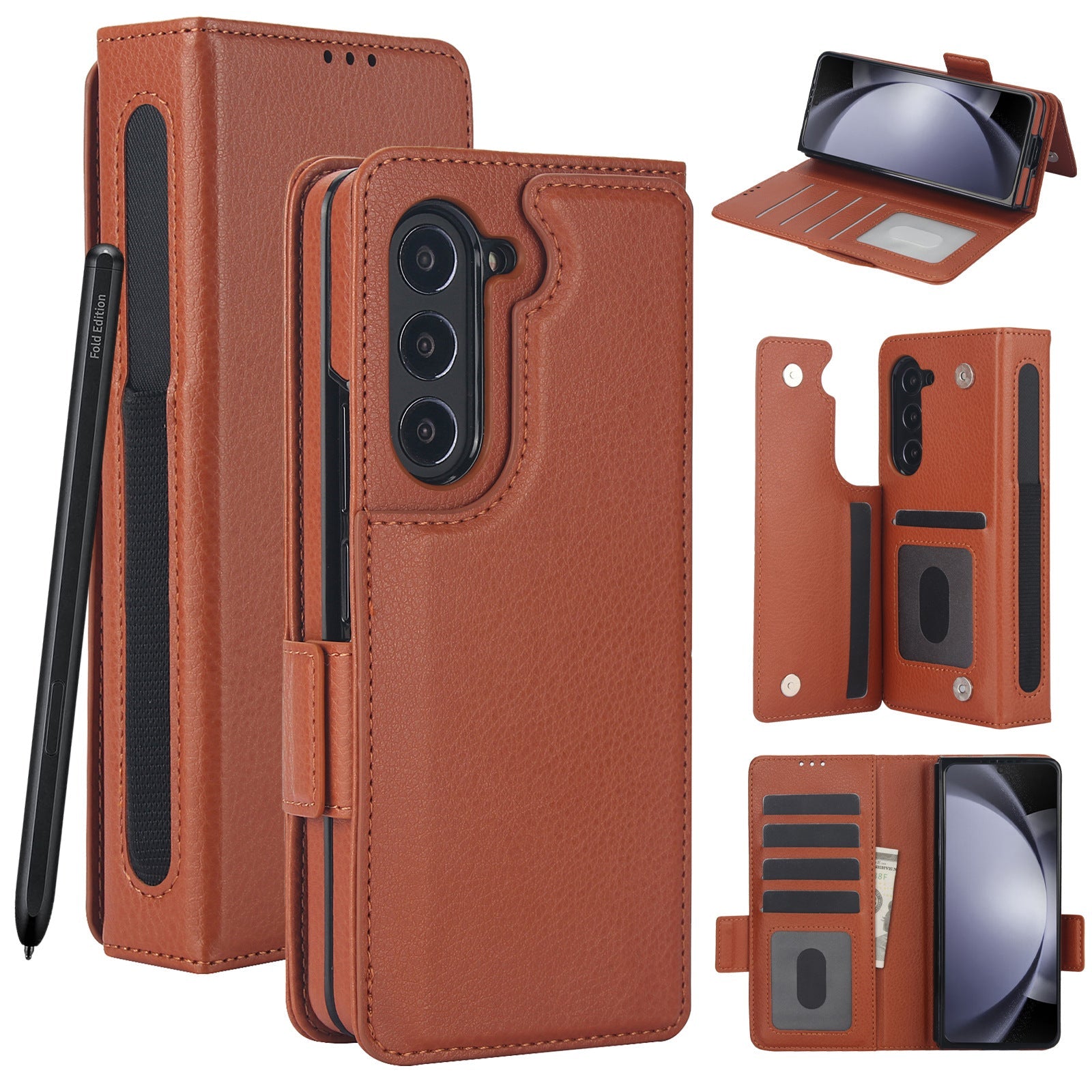 Suitable for Samsung ZFold3/4/5/6 Multifunctional Leather Case